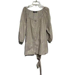 Women's Flowy Lace Lightweight Tie Back Cotton Top Size 2X